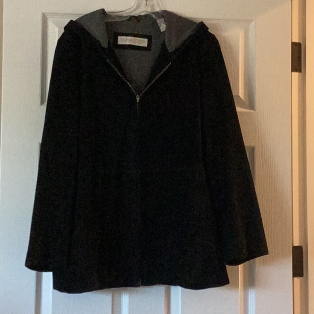 Black Silky Suede Jacket, Valerie Stevens
